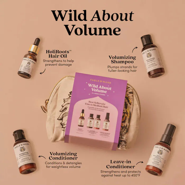 Fable & Mane | Wild about Volume Minis Gift Set for Fine & Thinning Hair