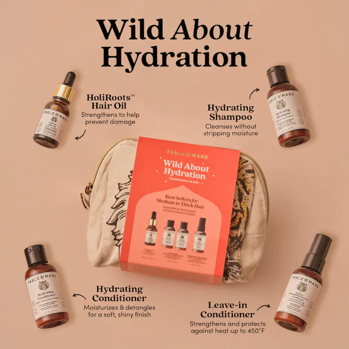 Fable & Mane | Wild about Hydration Minis Gift Set for Thick & Damaged Hair