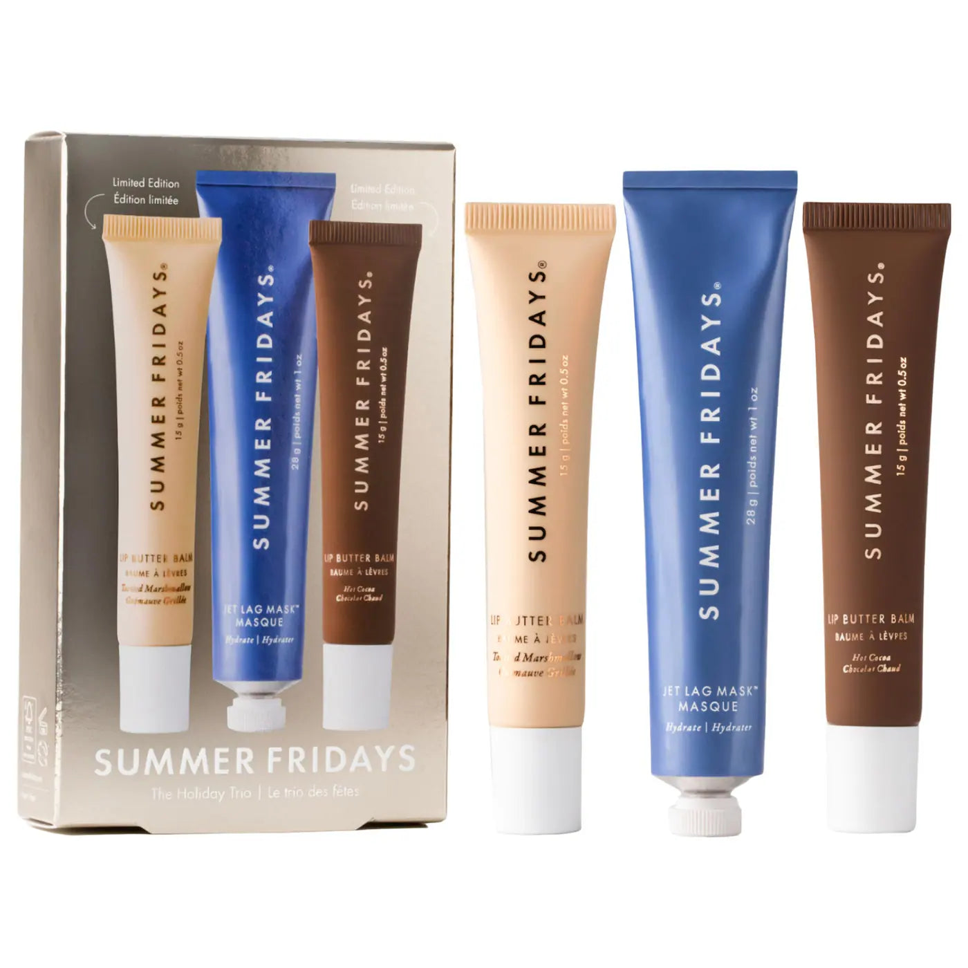 Summer Fridays | The Holiday Trio Set with Lip Butter Balm in Hot Cocoa & Toasted Marshmallow