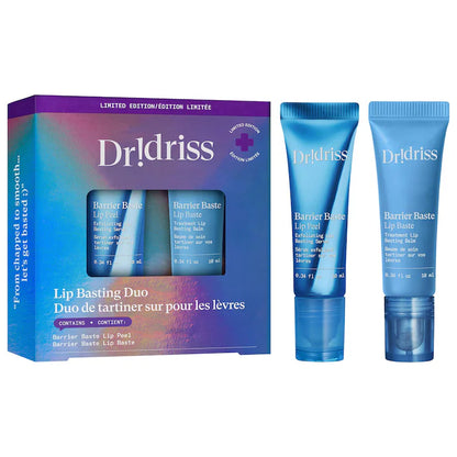 Dr. Idriss | Barrier Baste Lip Basting Duo Exfoliating AHA Lip Treatment + Moisturizing Lip Balm Skincare Gift Set