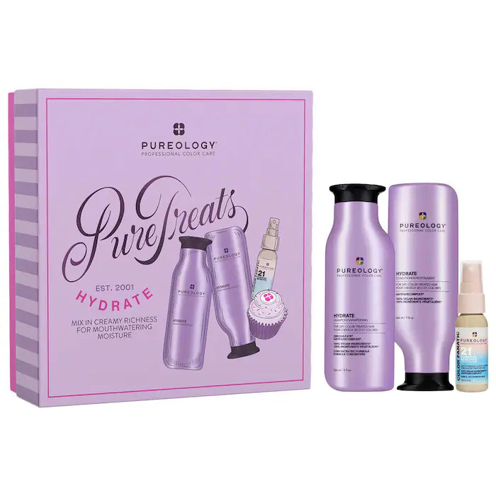 Pureology | Hydrate Shampoo, Conditioner & Color Fanatic Hair Gift Set