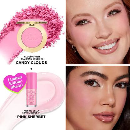 Too Faced | Dream A Little Dream Makeup Gift Set: Cloud Crush Blush & Kissing Jelly Lip Oil