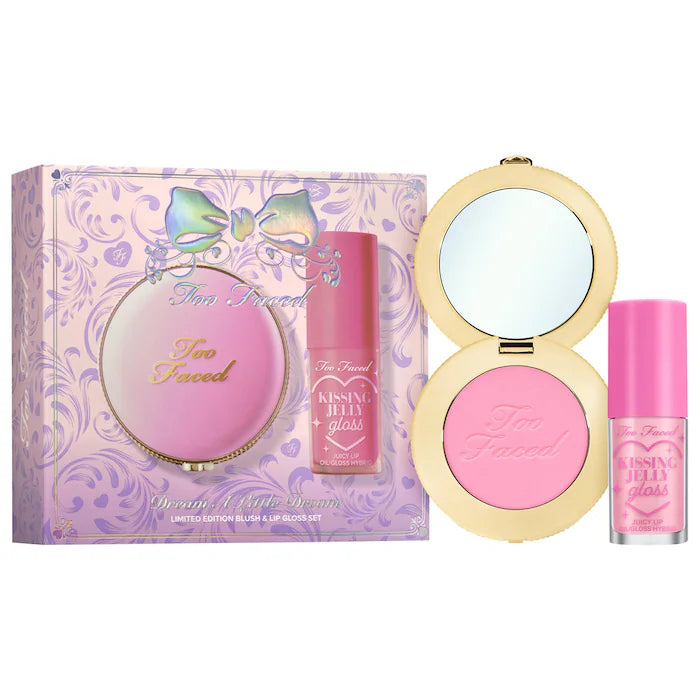 Too Faced | Dream A Little Dream Makeup Gift Set: Cloud Crush Blush & Kissing Jelly Lip Oil