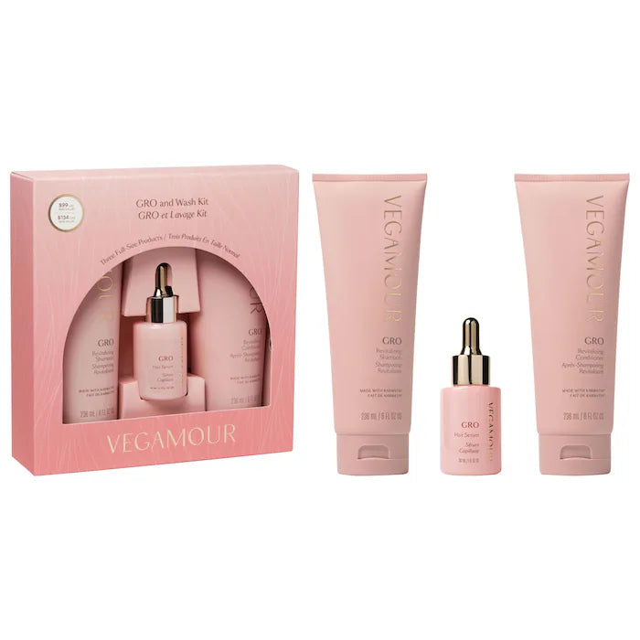 Vegamour | GRO Hair Serum and Shampoo & Conditioner Hair Gift Set