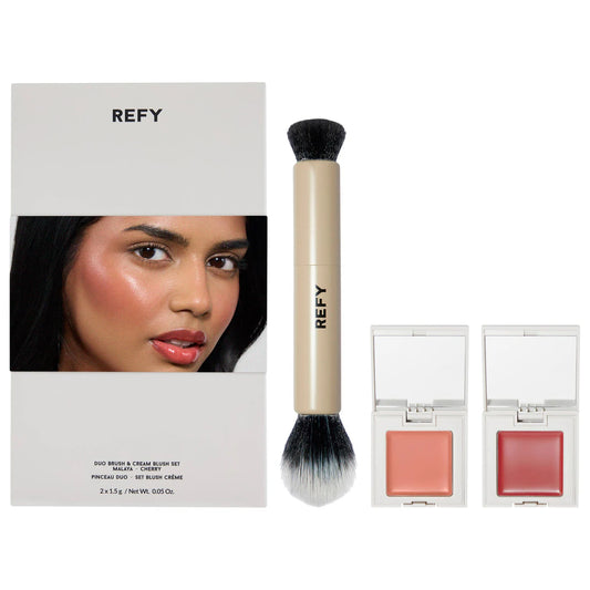 REFY | Cream Blush Duo with Duo Face Brush Gift Set