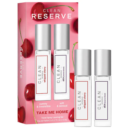 CLEAN RESERVE | Take Me Home Whipped Cherry and Skin Travel Spray Perfume Layering Duo