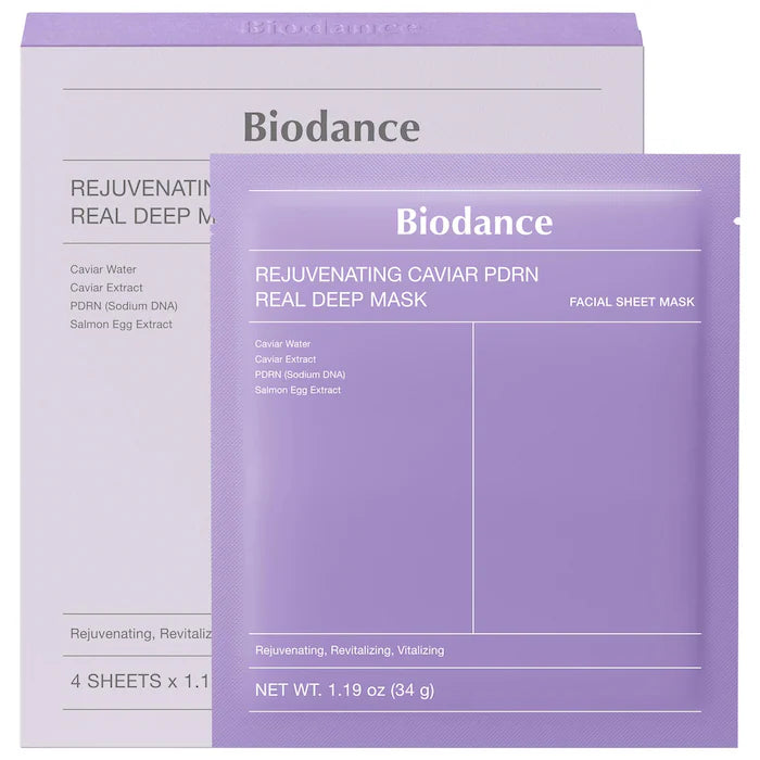 Biodance | Rejuvenating Caviar PDRN Real Deep Mask - 4 Pack for Natural Skin Renewal & Firming