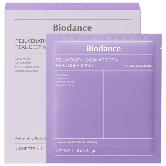 Biodance | Rejuvenating Caviar PDRN Real Deep Mask - 4 Pack for Natural Skin Renewal & Firming