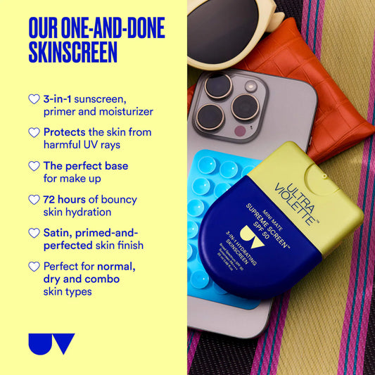 Ultra Violette | Supreme Screen SPF 50 Mini Mate Facial Sunscreen Moisturizer and Primer