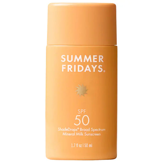 Summer Fridays | ShadeDrops Broad Spectrum SPF 50 Daily Mineral Milk Sunscreen
