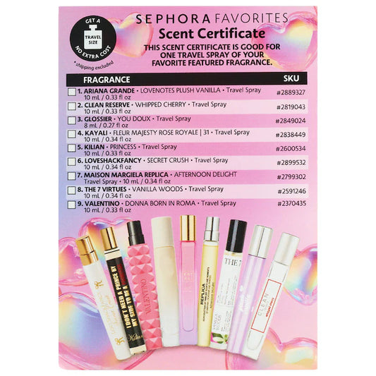 Sephora Favorites | Love at First Scent Travel Spray Sampler Set w/ Redeemable Voucher