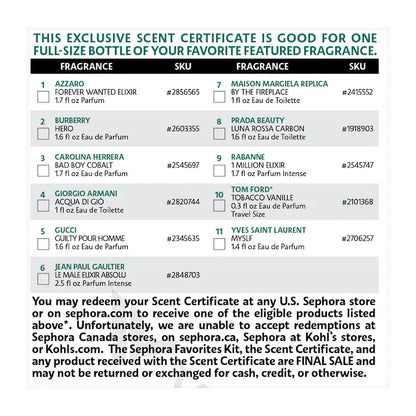 Sephora Favorites | The Essential Men's Fragrance Cologne Sampler Set w/ Redeemable Voucher