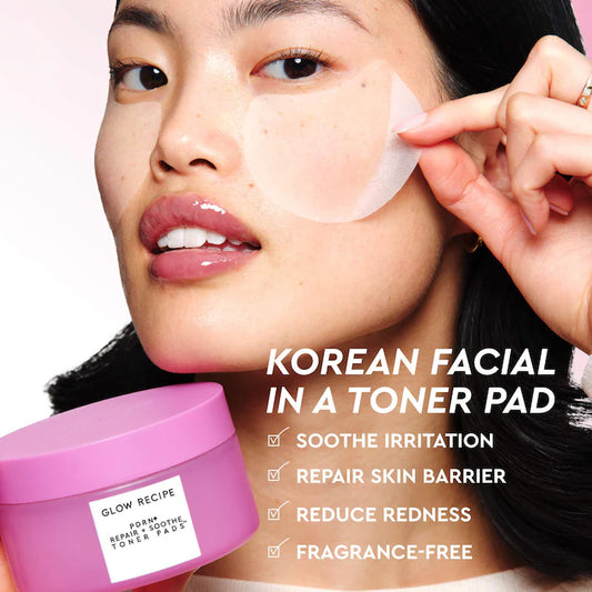 Glow Recipe | PDRN Repair + Soothe Korean Prickly Pear Toner Pads for Skin Barrier Repair