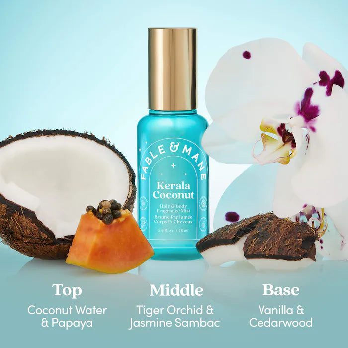Fable & Mane |Kerala Coconut Hair & Body Mist with Orchid + Vanilla