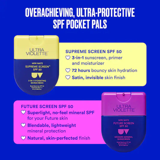 Ultra Violette | SPF Mini Mates SPF 50 Hydrating & Mineral Facial Sunscreen Set