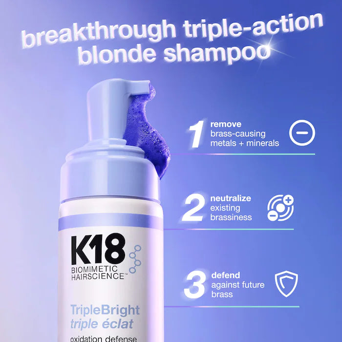 K18 Biomimetic | TripleBright Oxidation Defense Purple Shampoo Foam