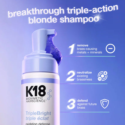 K18 Biomimetic | TripleBright Oxidation Defense Purple Shampoo Foam