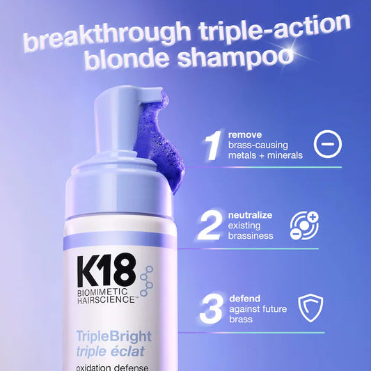 K18 Biomimetic | TripleBright Oxidation Defense Purple Shampoo Foam