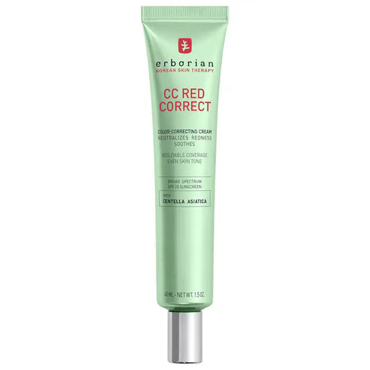 Erborian | CC Red Correct Green Color-Corrector SPF 25 to Cover Redness, with Korean Centella Asiatica Extract