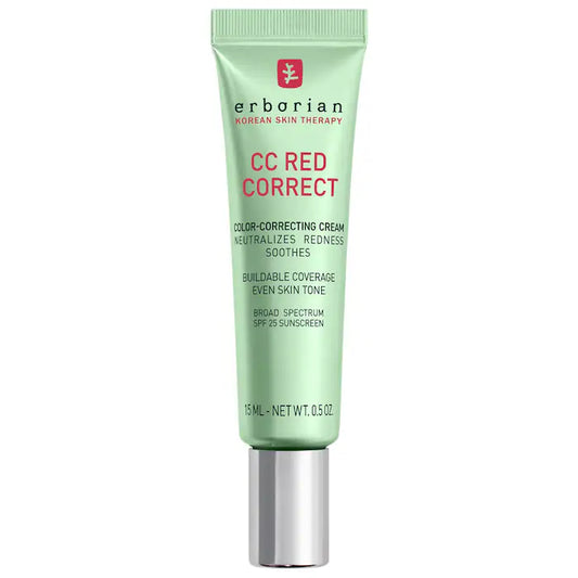 Erborian | CC Red Correct Green Color-Corrector SPF 25 to Cover Redness, with Korean Centella Asiatica Extract