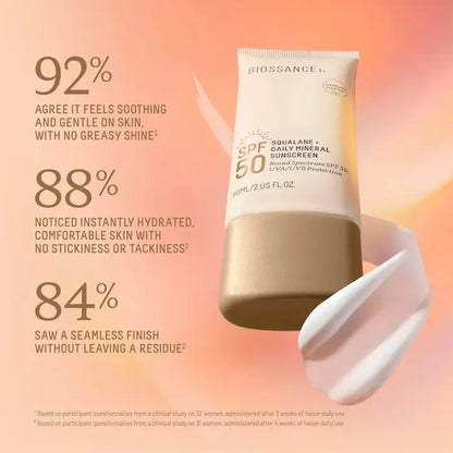 Biossance | Daily Hydration Mineral Face Sunscreen SPF 50 + Squalane