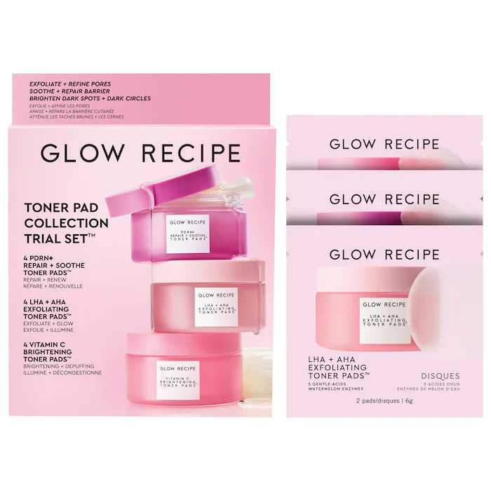 Glow recipe | Korean Toner Pad Skin Care Kit for Pores, Dark Spots, and Skin Barrier Repair