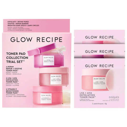 Glow recipe | Korean Toner Pad Skin Care Kit for Pores, Dark Spots, and Skin Barrier Repair