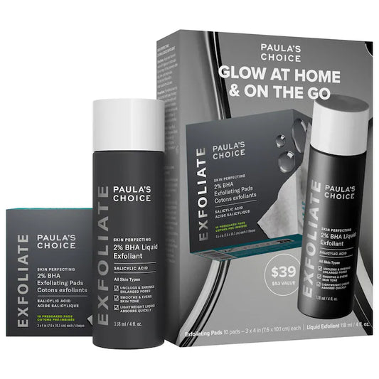 Paula's Choice | Home & Away Kit with 2% BHA Exfoliating Toner & Toner Pads for Clear Skin