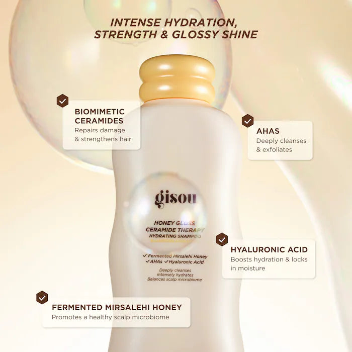 Gisou | Honey Gloss Ceramide Therapy Hydrating Shampoo & Conditioner Duo