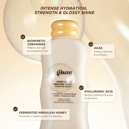Gisou | Honey Gloss Ceramide Therapy Hydrating Shampoo & Conditioner Duo