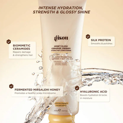 Gisou | Honey Gloss Ceramide Therapy Hydrating Shampoo & Conditioner Duo