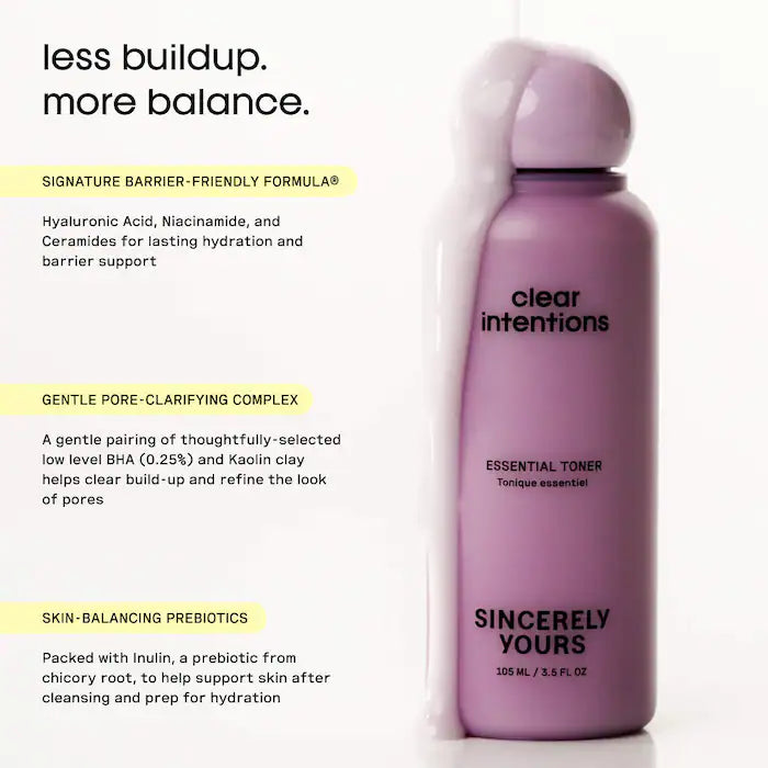 Sincerely Yours | Clear Intentions Hydrating and Pore-Clarifying Essential Toner