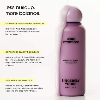 Sincerely Yours | Clear Intentions Hydrating and Pore-Clarifying Essential Toner