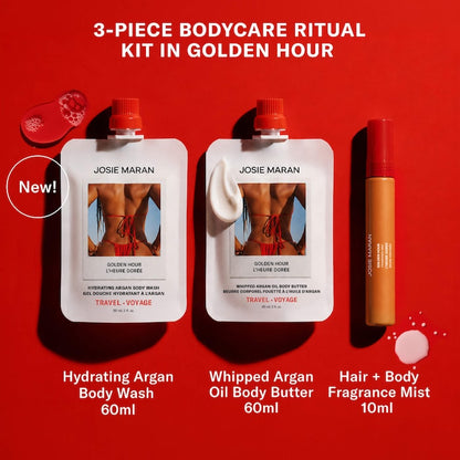 Josie Maran | Golden Hour Mini Bodycare Ritual Gift Set for Hydration