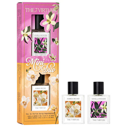The 7 Virtues | Mini Amber Orchid & Vanilla Woods Eau de Parfum Duo Gift Set
