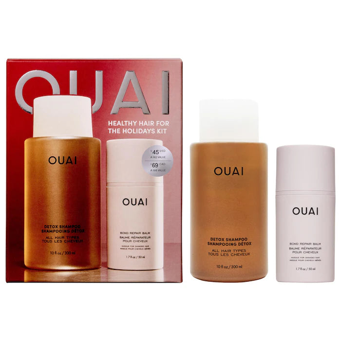 OUAI | Detox Clarifying Shampoo + Bond Repair Balm Hair Mask Gift Set