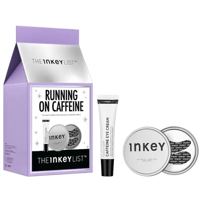 The INKEY List | Running on Caffeine Eye Cream & Reusable Eye Patches Gift Set for Depuffing & Dark Circles