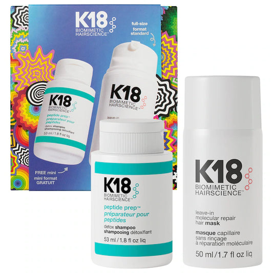 K18 Biomimetic | Detox + Repair Leave-In Molecular Repair Mask & Mini Detox Shampoo Gift Set