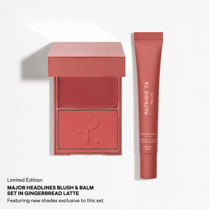 PATRICK TA | Major Headlines Double-Take Crème & Powder Blush Duo & Lip Balm Makeup Gift Set