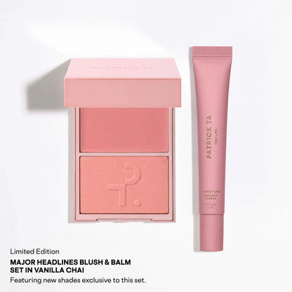 PATRICK TA | Major Headlines Double-Take Crème & Powder Blush Duo & Lip Balm Makeup Gift Set
