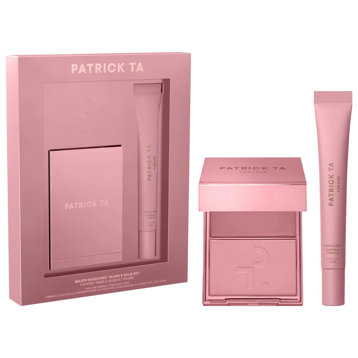 PATRICK TA | Major Headlines Double-Take Crème & Powder Blush Duo & Lip Balm Makeup Gift Set