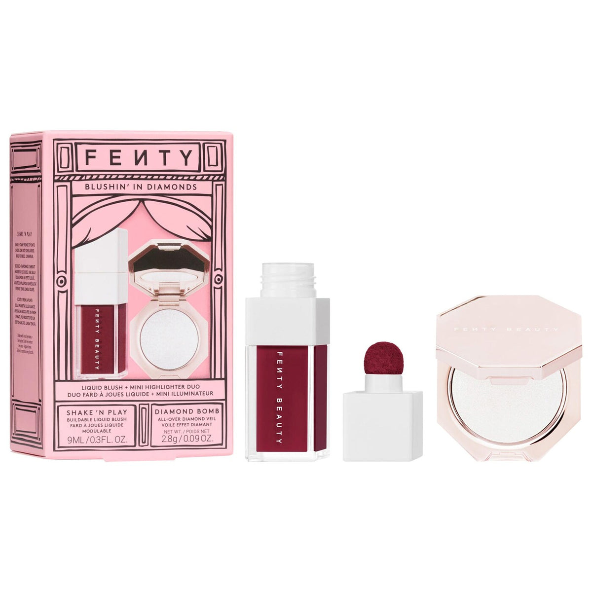 Fenty Beauty by Rihanna | Blushin' In Diamonds Liquid Blush + Highlighter Duo Makeup Gift Set