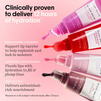 Glow Recipe | Glass Balm Mini Lip Glass Balm 4 pc. Gift Set for 12 hour Hydration & Shine