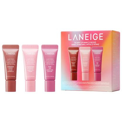 LANEIGE | Glassy Lip Minis 3 Pc. Glaze Craze Tinted Peptide Lip Serum Gift Set