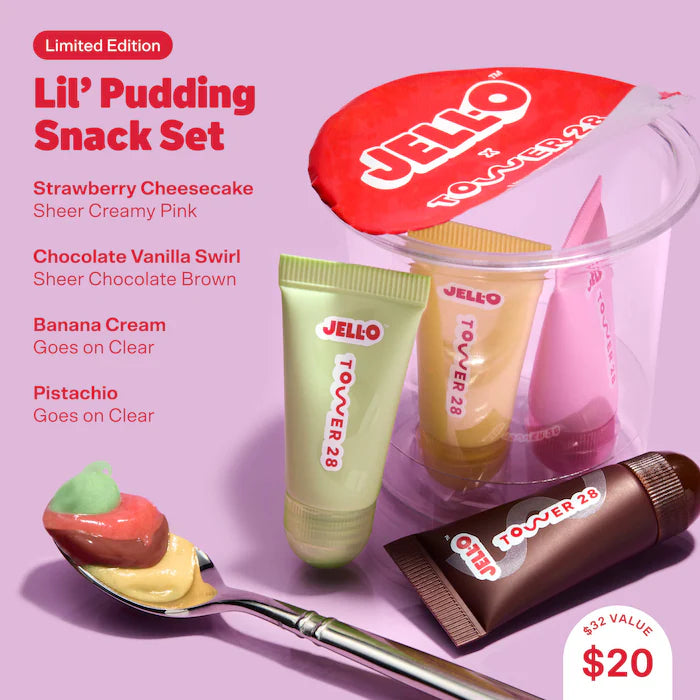 Tower 28 Beauty | JELL-O™  X TOWER 28 Lil' Pudding Mini Lip Softie Gift Set