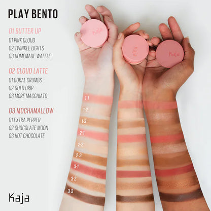 Kaja | Play Bento Cream Bronzer, Powder Blush and Highlighter Sculpting Trio