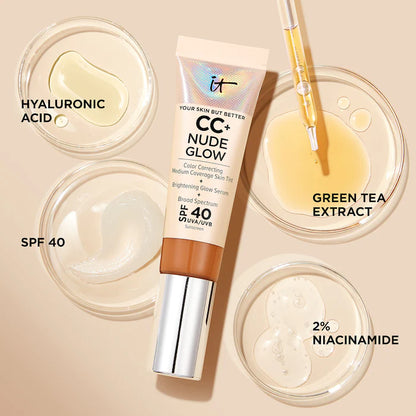 IT Cosmetics | CC+ Nude Glow Lightweight Foundation + Glow Serum with SPF 40 and Niacinamide